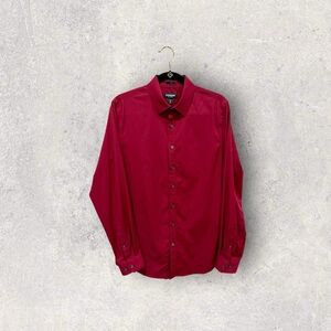 Express Wine Red performance Dress Shirt - Size M slim